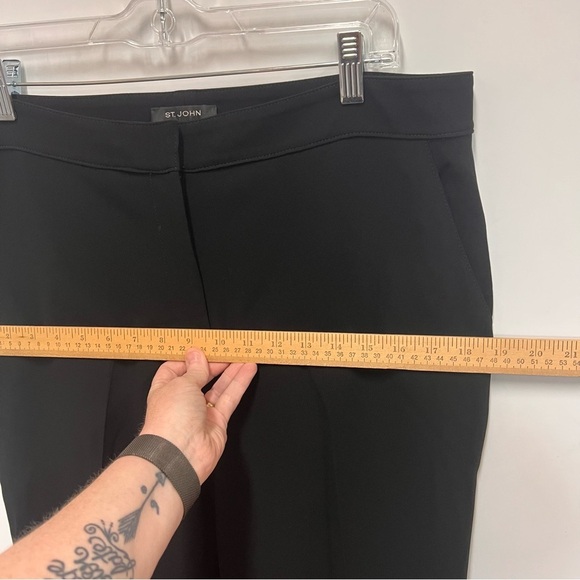 St. John Emma Cropped Black Dress Pants Trousers size 10 - Picture 11 of 14